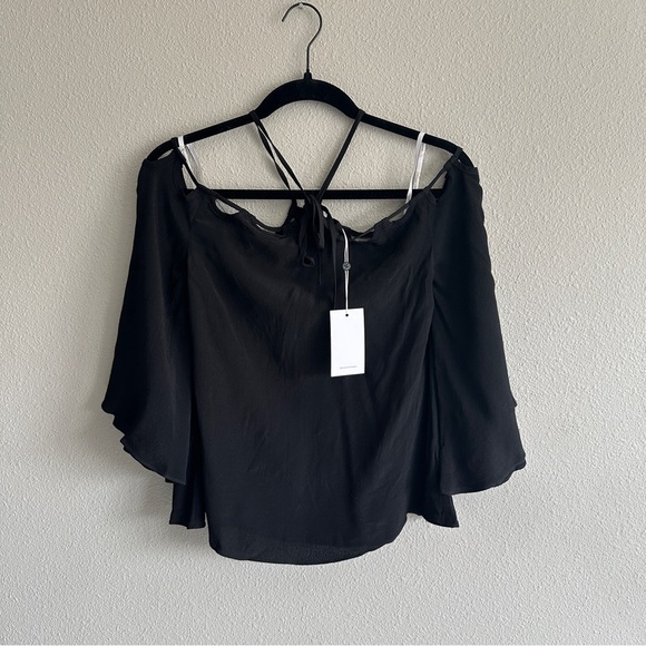 NWT Lovers & Friends Black Off-Shoulder Halter Top XS - Picture 7 of 12